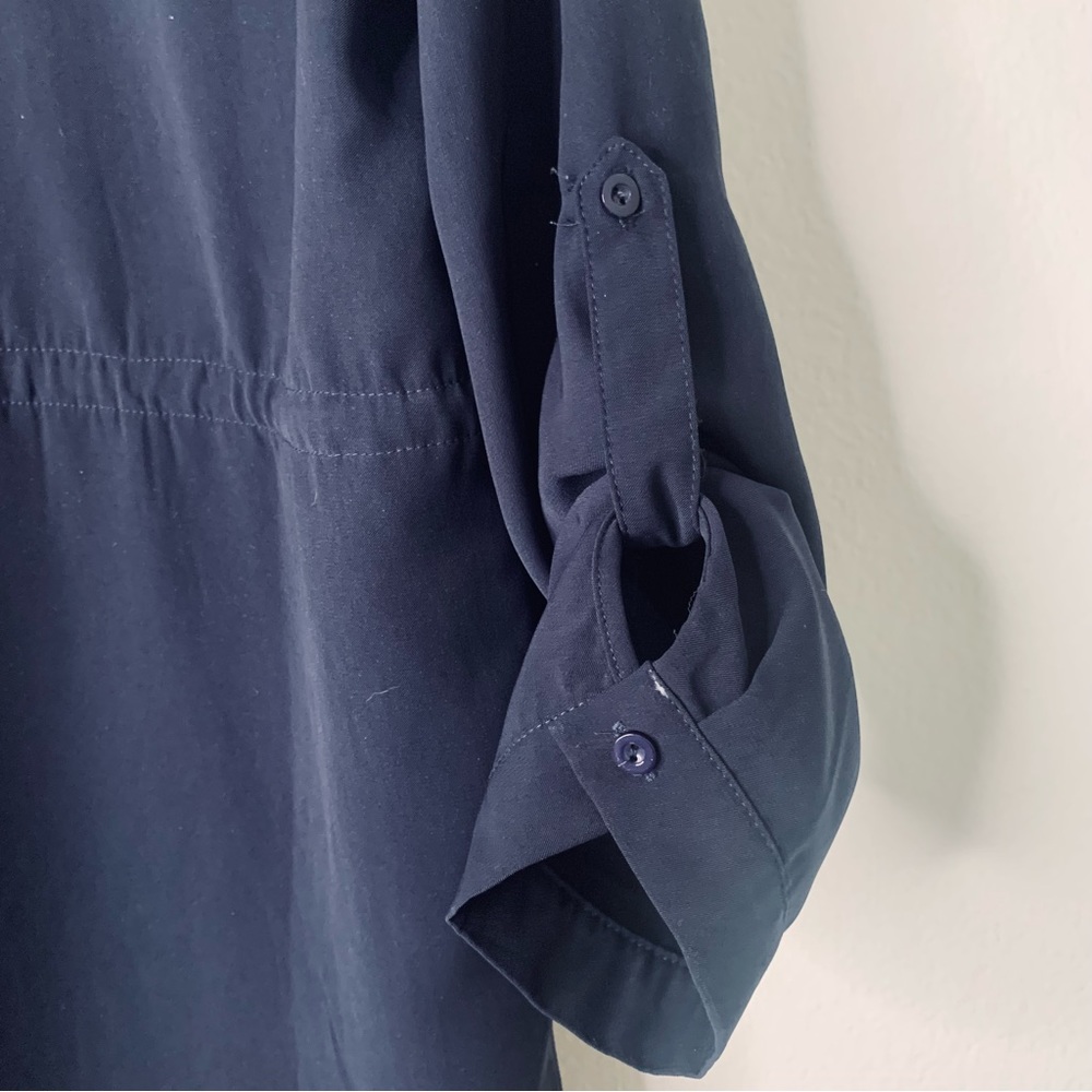 BLVD Navy Blue Mid Length Shirt Dress - Picture 6 of 8